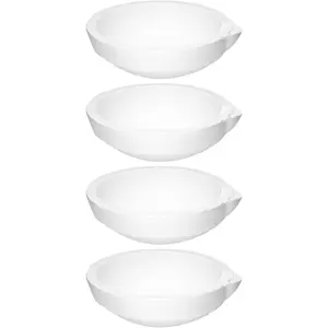 QWORK Ceramic Crucible Bowl, 4 Pcs Quartz Melting Dishes Pot for Melting Casting Refining Gold Silver Brass Alloy, 250g