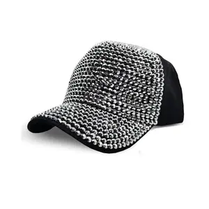 Popfizzy Rhinestone Baseball Cap - Multicolor Stones Front, Adjustable Fit, Breathable Material, Unisex Design for Adults, Softball & Baseball Fans