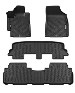 GARVEE Floor Mats for Toyota Highlander 2008-2013 (Not for Hybrid), TPE All Weather Vehicle Specific Fit Front 1st & 2nd & 3rd Row Car Floor Liner Accessories