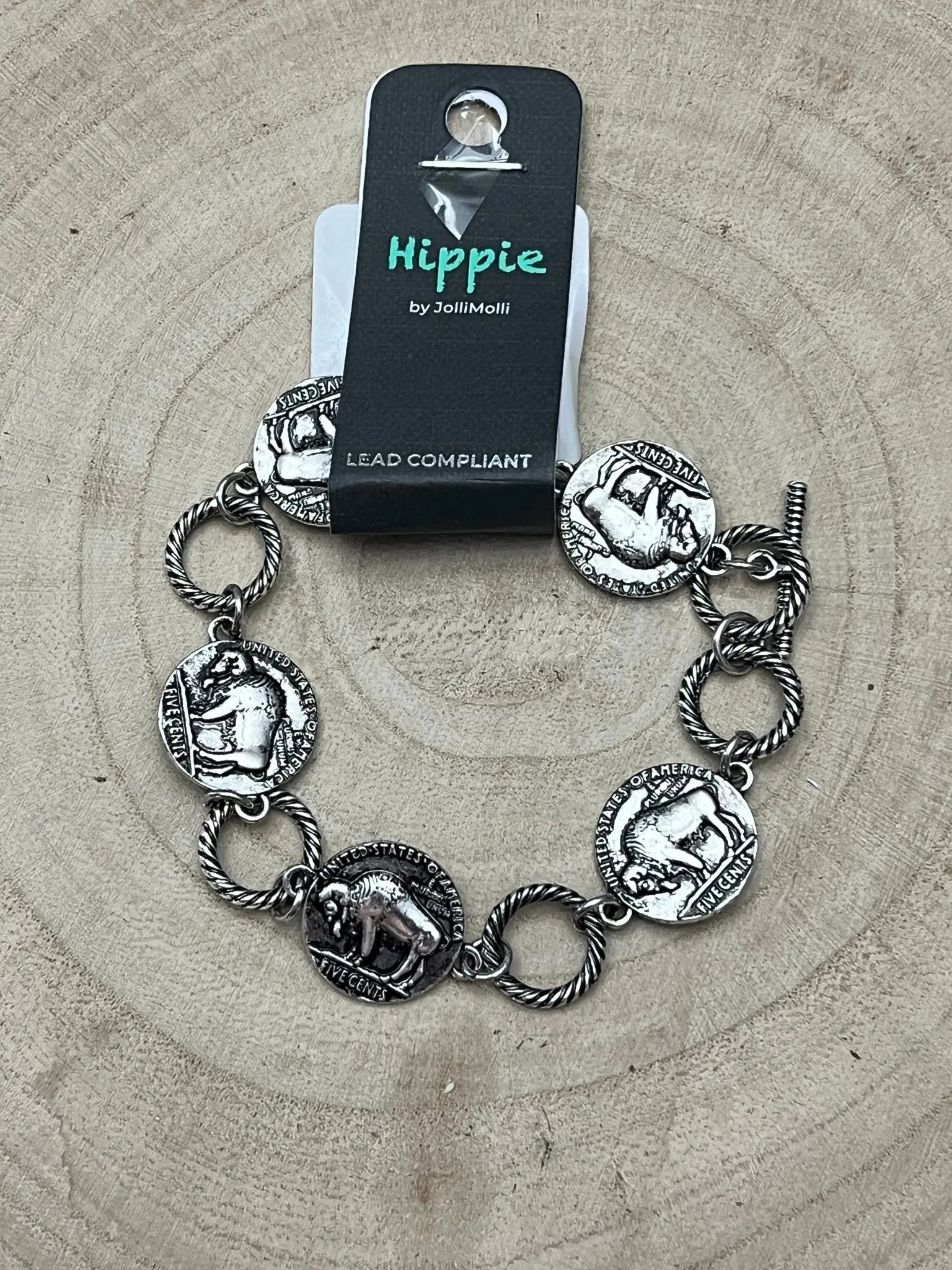 Western Buffalo Coin Toggle Bracelet Western Buffalo Coin Toggle Bracelet