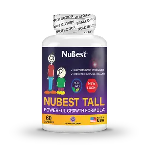 NuBest Tall, Powerful Bone Growth Formula for Ages 5+, with Calcium, Collagen and Precious Herbs, 60 Capsules