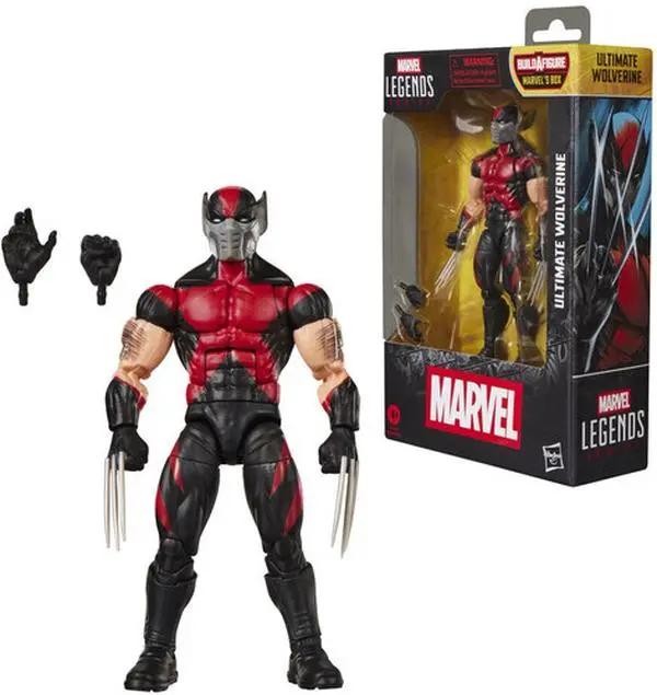 Marvel Legends Ultimate Universe Wolverine Action Figurine - Adamantium Claws, Alternate Hands, Dynamic Poses, Premium Design, Display Collectible Toy for Age 4+