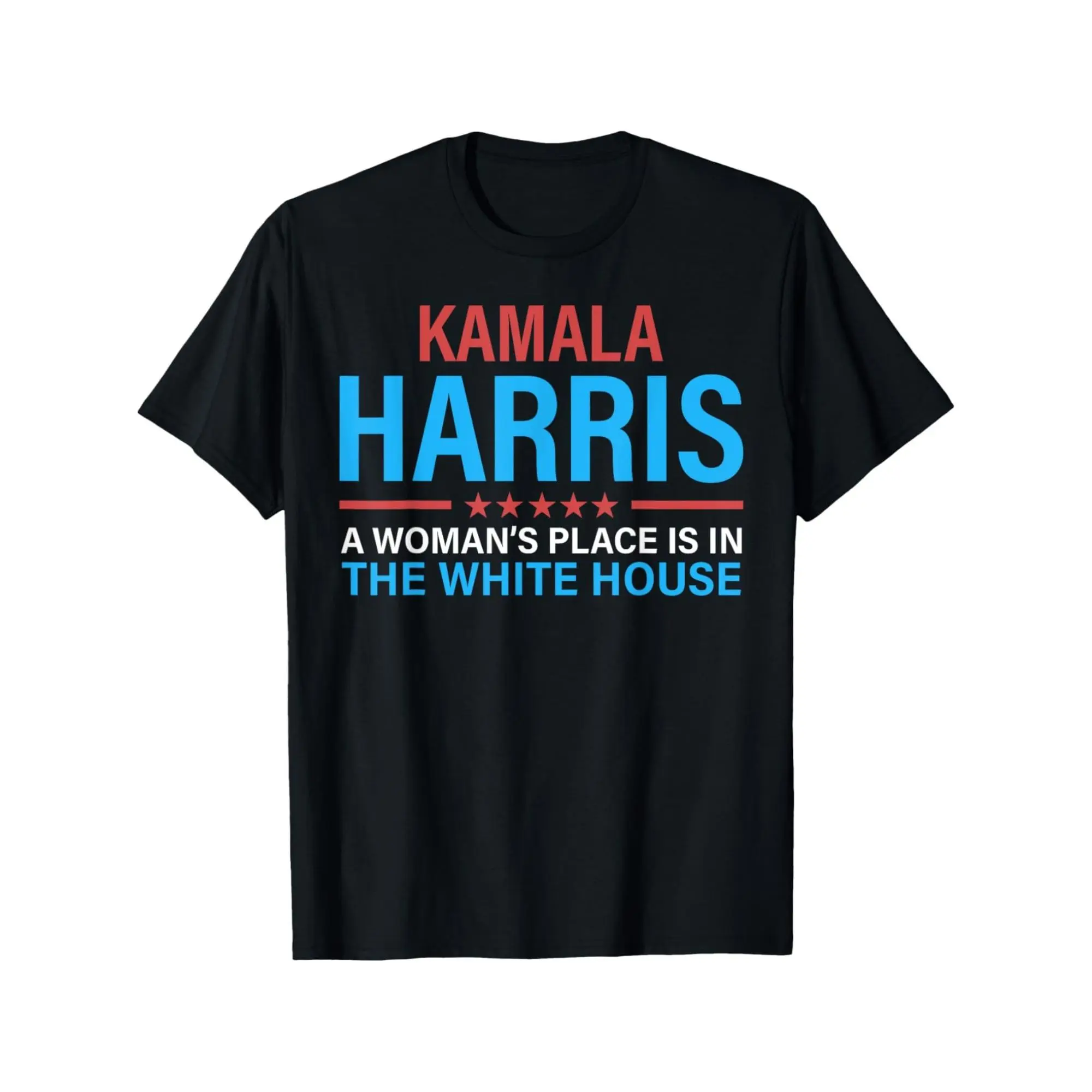 Kamala Harris 2024 White House Bound - Men's Cotton T-Shirt | Casual Round Neck, Short Sleeve with Graphic Print | Machine Washable Summer Tee,Made in USA