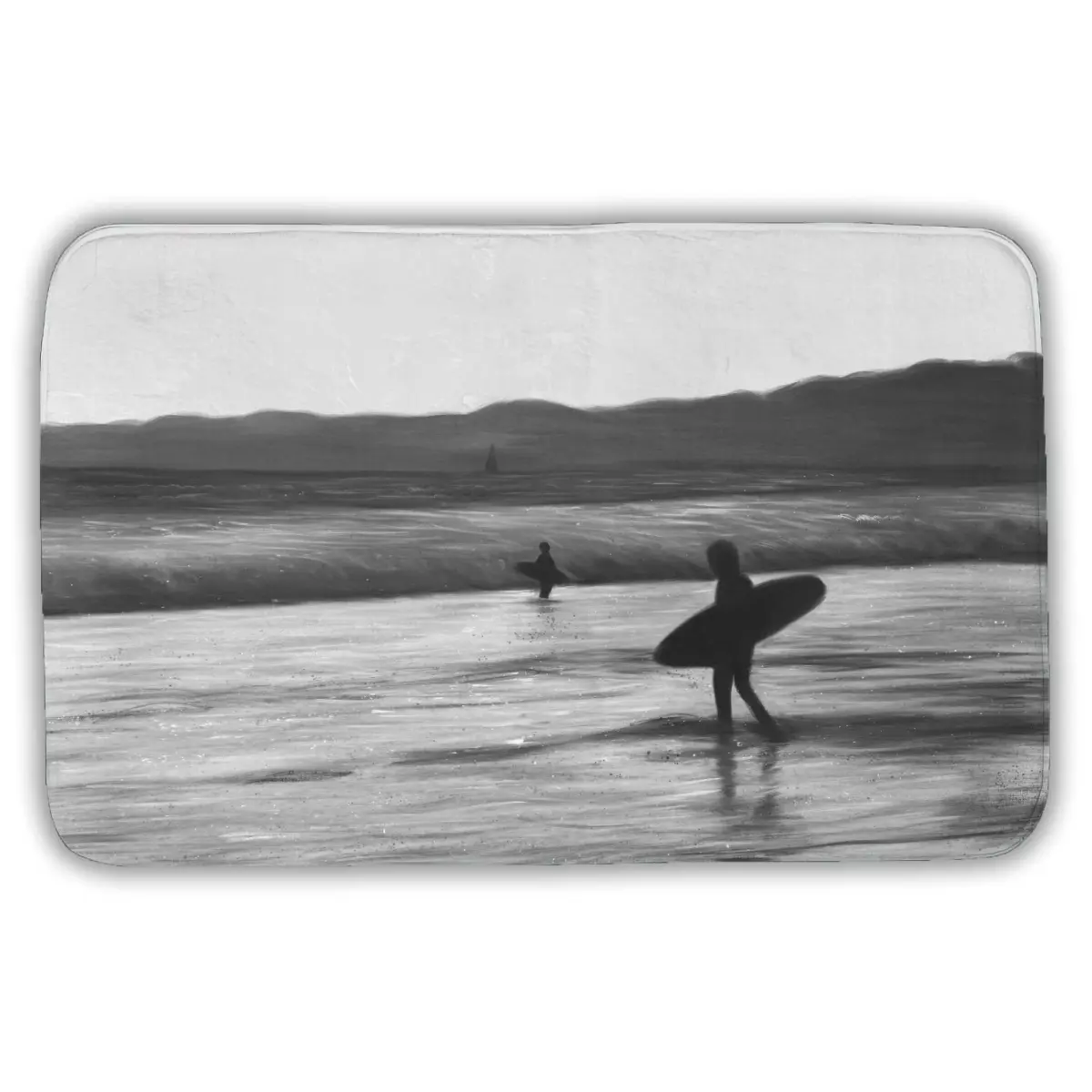 Begin Home Decor C1BM2134S2TPMR 21x34 in. Absorbent Cozy Nautical Wave Foam Bath Mat - Surfers Waves Shower Accent