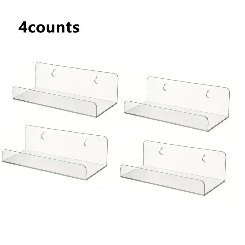 Clear Acrylic Vinyl Record Display Rack, 2/4/6/8/10pcs Wall-mounted Album Display Holder, Floating Display Rack for Music Lovers, Summer Gift, Home De