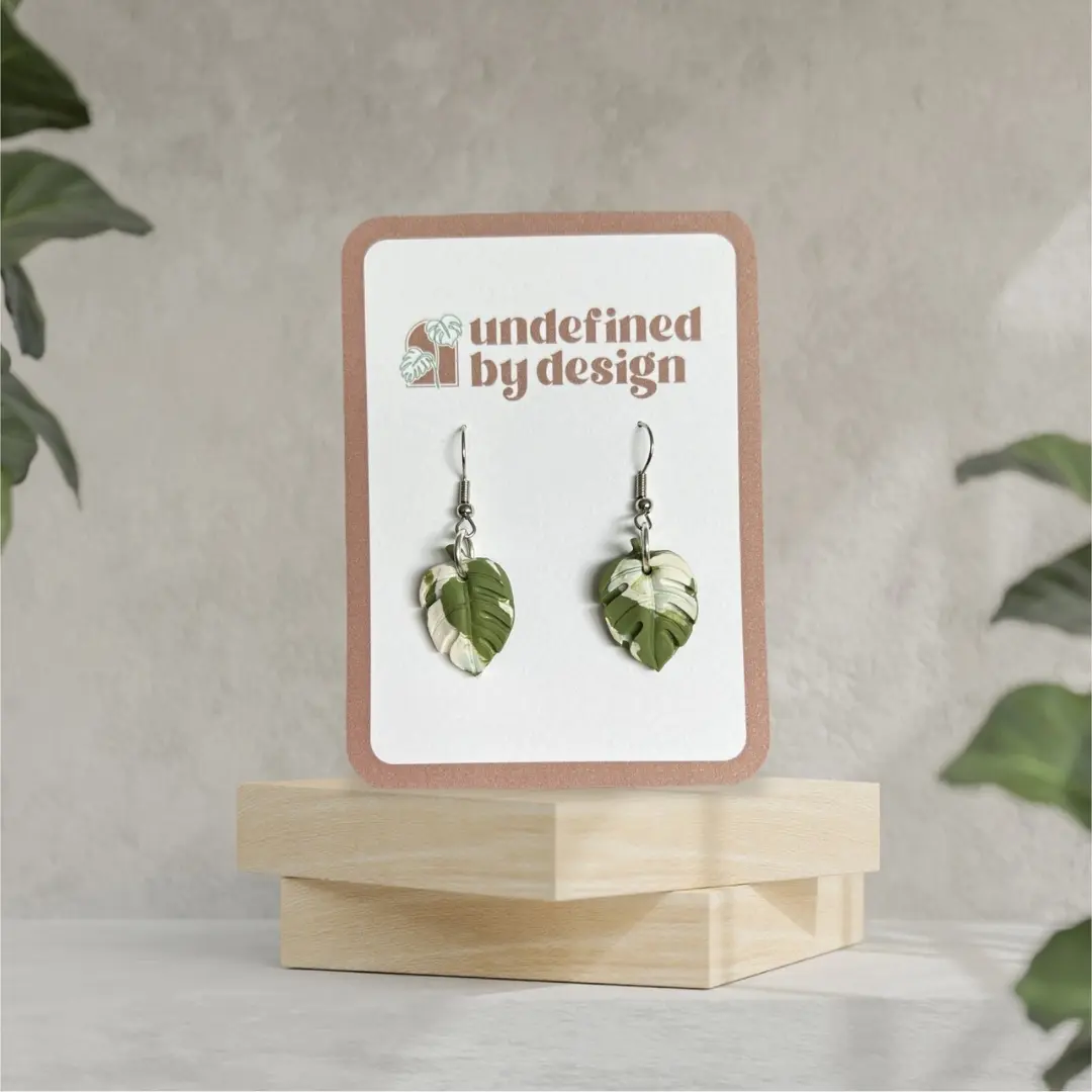 Monstera Albo Dangle Earrings