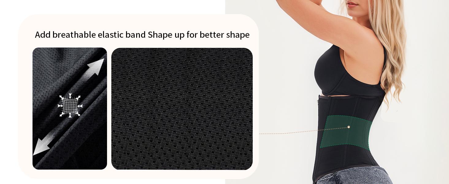 Faja Colombiana Women Waist Trainer Cincher Mesh Breathable Corset Steel Boned Shapewear with Zipper
