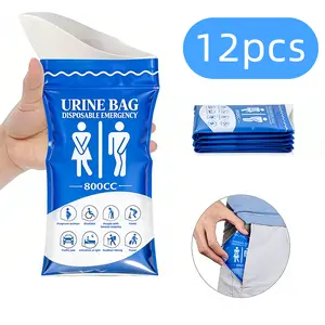 12pcs Disposable Urine Bag Unisex Portable Emergency Urine Bag and vomit bag 800ml Contains water-absorbing gel beads Suitable for travel  camping  traffic jams  pregnant women and patients mothersdaygift，#Summervibes