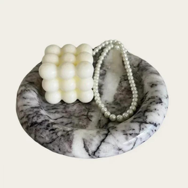 Stonekocc US Stock Natural Stone Tray Dark Emperador Travertine Lilac White Marble