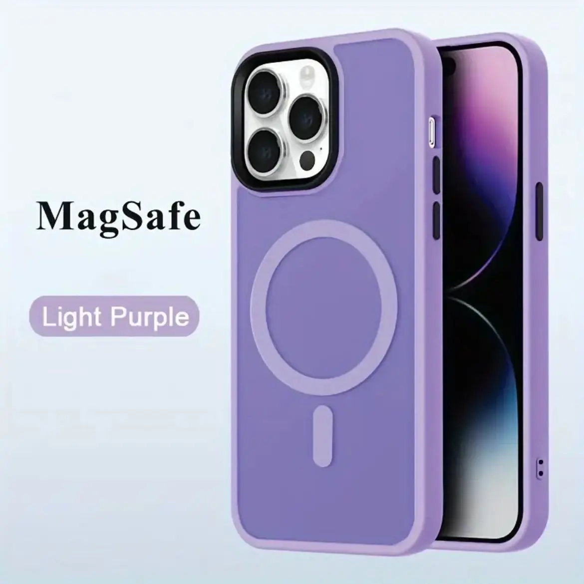 For iPhone 14 / 14 Plus / 14 Pro / 14 Pro Max /Frosted Case MagSafe Shockproof Cover (Purple)