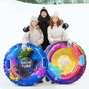 Family-Friendly Inflatable Snow Sled, Suitable for Kids and Adults, Durable Hard Bottom, with Handles, Outdoor Snow Toy, Winter Sports Gear