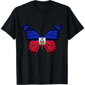 100%cotton Haiti Flag Haitian Roots T-Shirt