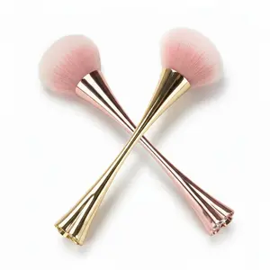 2-Pack Nail Dust Brush Cleaner, Suitable for Acrylic Dipping Powder, Cosmetics, Blush - Large Nail Art Brushes (Gold + Rose Gold)