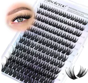 Pawotence Misha Lashes Clusters Wispy Cluster Eyelash Extensions 144pcs Individual Lashes Wet Look 10-18mm Lash Extension DIY False Eyelashes Soft Comfortable Eyelash Clusters