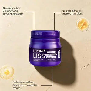 Deeply Repair Damaged Hair – LUMINO Protein Correction Hair Cream 250g – Lactic Acid + Hydrolyzed Keratin + Coconut Oil – Restores Strength, Shine & Smoothness – Daily Protein Treatment for Dry, Brittle & All Hair Types