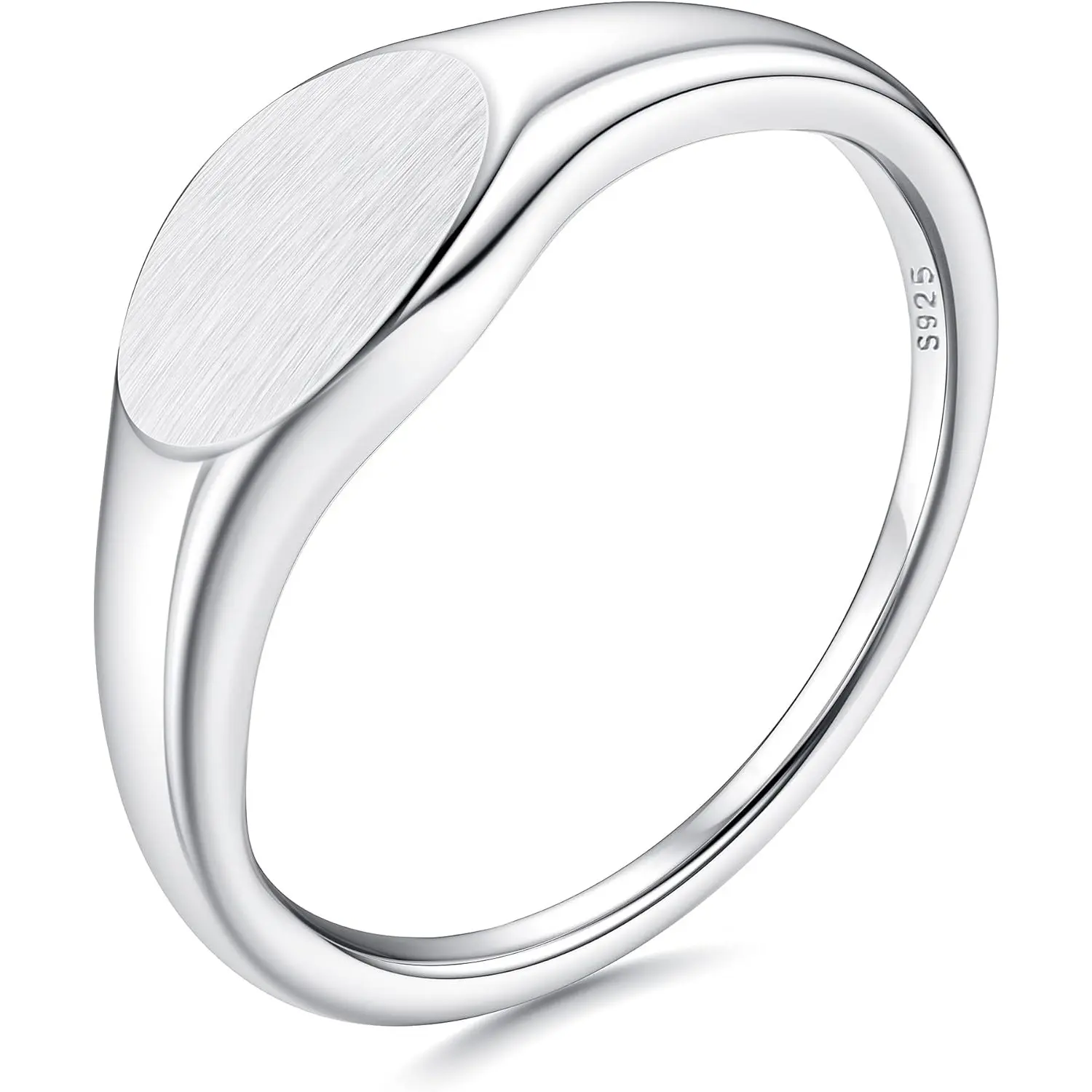 18K White Gold Plated Oval Ring