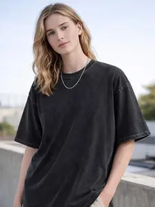 Oversized Washed Heavyweight Cotton T-shirt Unisex Harajuku Hip Hop Retro Men Women Short Sleeve Solid Summer Fashion Tee Top 230g Premium Cotton Crewneck Fabric