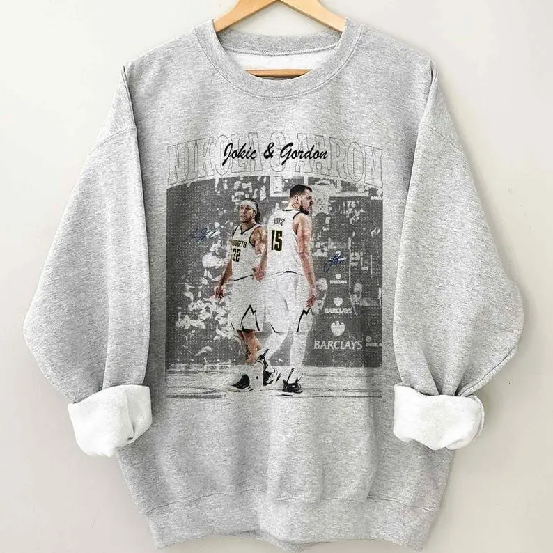 [Sale Off Up To 15% + Free Ship] Nikola Jokic Aaron Gordon Basketball Vintage Shirt, Denver Basketball Tee, Classic Sports Style, Unisex