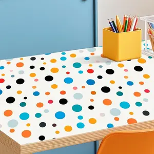 Colorful Polka Dot Peel & Stick Wallpaper Roll, Modern Waterproof Removable Contact Paper for Home Bathroom Decoration Vinyl (17.53x394 Inch)