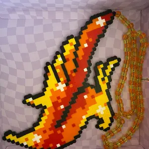 Illenium Rave Kandi Necklace – Large Perler in Yellow, Orange & Red