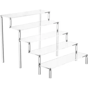 Acrylic 5-Tier Display Stand, Clear Perfume Organizer, Cupcake Stand Holder, Large Shelf Risers for Figures,, Home (transparently-5 Tier)