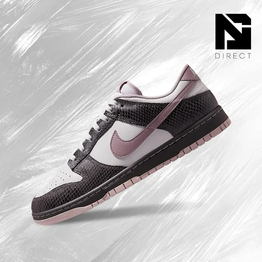 Nike Dunk Low SE Medium Ash Violet Snakeskin Animal Print Men's Lifestyle Sneakers - Vintage-Inspired Design, Shock-Absorbing Comfort, Running, Back-to-School, Versatile Use, Gym-Streetwear Casual Shoes - HV6932-299