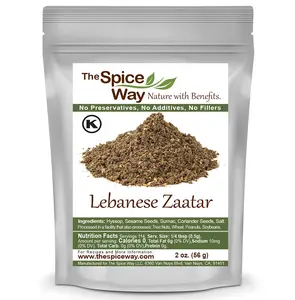 The Spice Way Traditional Lebanese Zaatar with Hyssop - Freshly Grown Seasoning, No Additives, No Preservatives, Authentic Middle Eastern Flavor - Dried