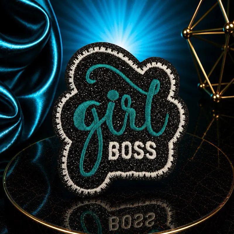 Girl Boss Iron-On Patch for Jackets, Backpacks, Denim - Decorative DIY Embroidered Applique