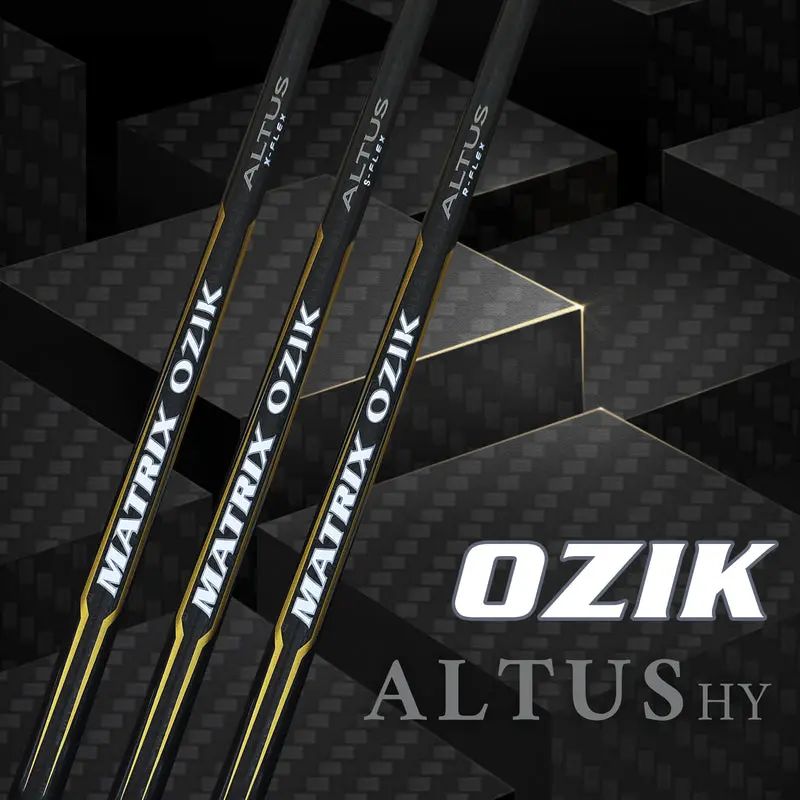 MATRIX OZIK ALTUS 588HY Golf Hybrid Shaft - Raw Uncut Carbon Fibre with a Glossy Black Finish and Yellow Accents for Easy Handling, Hybrid Clubs
