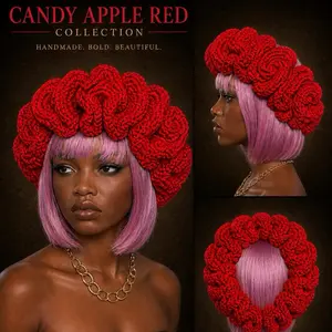 Franky’s Large Ruffles XXL Custom Crochet Ruffle Headband Winter Handmade Knitted Hat for Women Solid Color Fisherman Hats Ruffled Brim Bucket Cap Men Carnival Party Funny