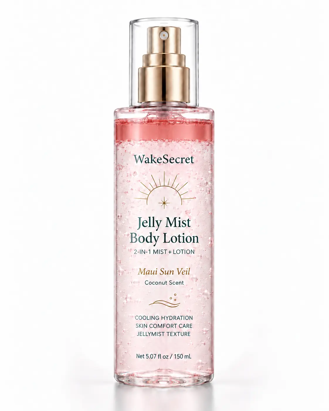 WakeSecret Jelly Mist Body Lotion Maui Sun Veil Coconut Scent 2-in-1 Mist & Lotion Cooling Hydration 150ml sohochic