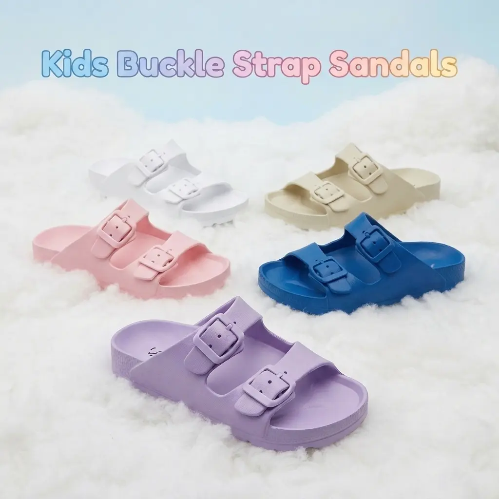 Boys Girls Soft Sole Slip On Sandals Kids Lightweight Comfort Indoor Outdoor Daily Walking Slippers