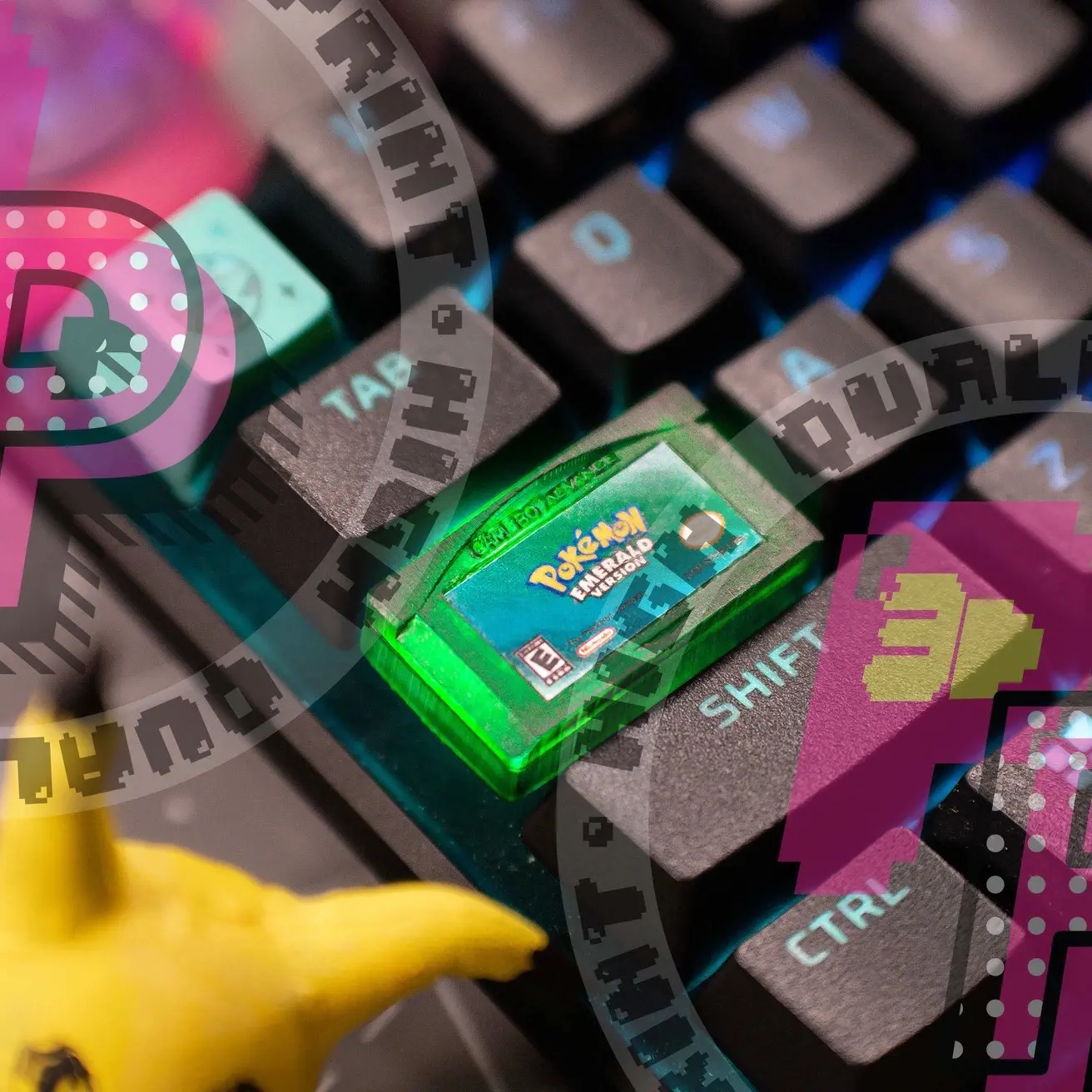 Pokemon inspired game boy key cap Emerald