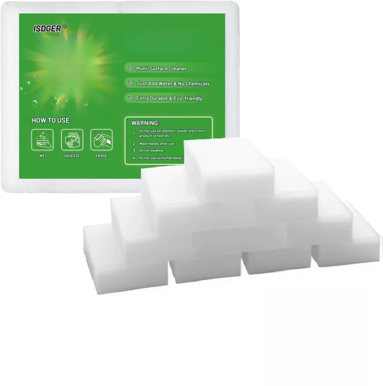 Magic Melamine Sponge Eraser 12 Pack Disposable Cleaning Sponges No Scratch Super Absorbent Multi-Functional for Bathroom Window Shoes Kitchen