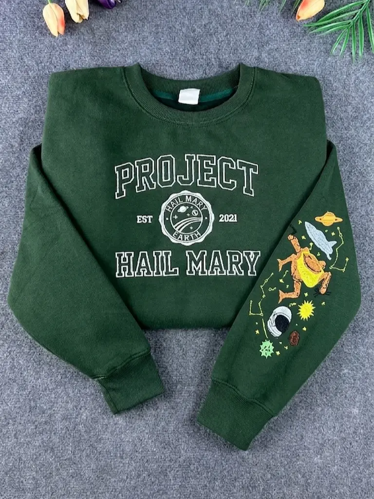 Embroidered Amaze Amaze Amaze Sweatshirt, Project Hail Mary Rocky Inspired Sci Fi Sweatshirt, Book Lovers Shirt, Astronaut Shirt Casual