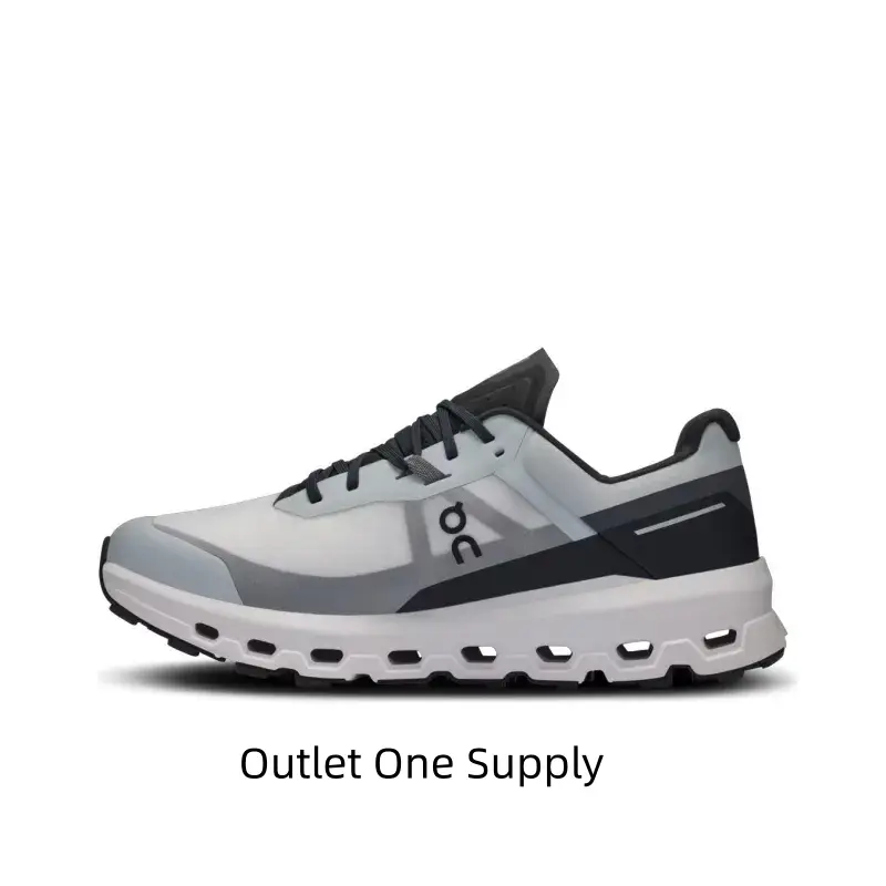 Glacier Grey Cushioned Trail Running Shoes, Modular Hollow Outsole with Breathable Mesh Upper Design