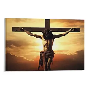 Jesus on The Cross Poster Art Print Poster, Christian Religion Wall Art Decoration Artwork