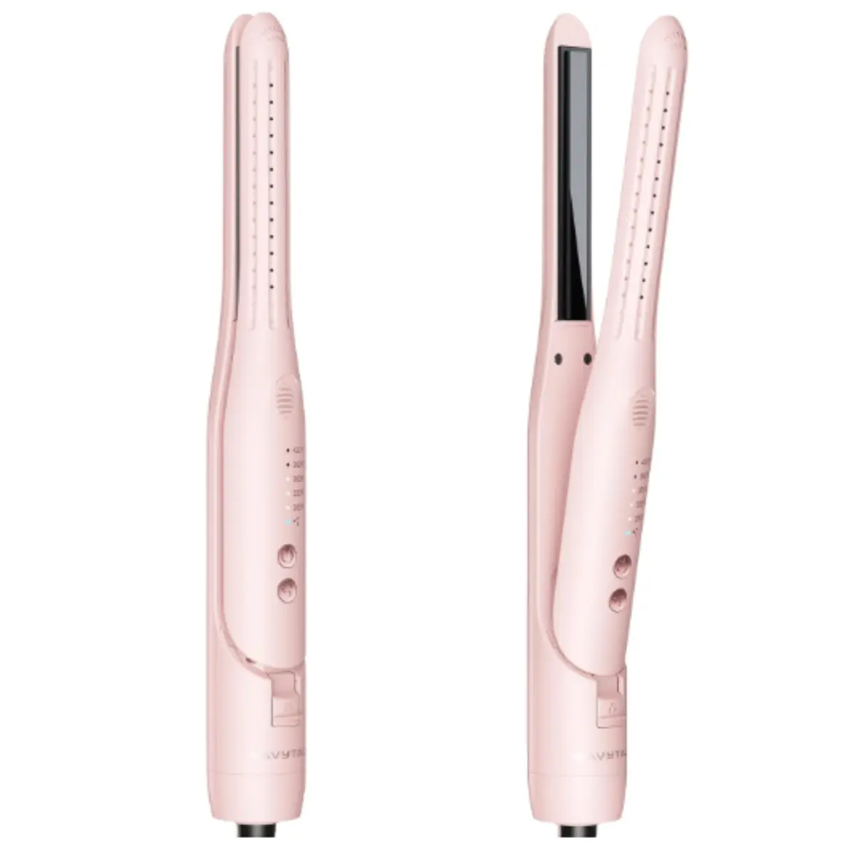 Wavytalk Cool Curl Pencil 0.65" Airflow Curling Iron for Short Hair & Pixie | 360° Cool Airflow Reduces Damage, Anti-scald, Precise Root Styling Control, 2-in-1 Small Flat Iron & Curler, Pink