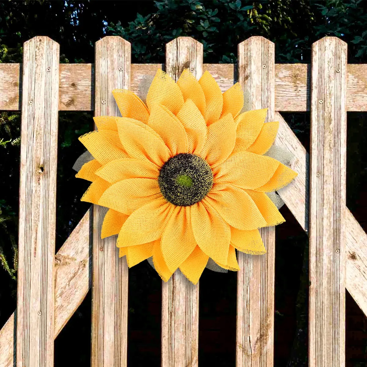 Sunflower Wreaths for Front Door, Greenery Summer Spring Front Door Wreath with Sunflowers for Indoor Outdoor Wall Window, Outside Floral Wreath Decor for Home Porch