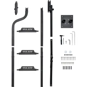 45" Universal Pickup Truck Tailgate Ladder with Handrail, Heavy Duty Foldable Truck Ladder with Handle Folding Tailgate Step Pickup Cargo Bed Step Accessories for F250/Ram 2500,fun car accessories.