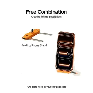 240W Fast Charging Cable Type C to C with Removable Foldable Bracket Stand for Phone Tablet Supports Simultaneous Charging and Gaming Watching Videos Durable Silicone Zinc Alloy Shell 150cm Long,Applicable to iPhone 15 - 17 Pro Max / Samsung /