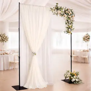 Heavy Duty Metal Backdrop Stand 10ftx12ft Black with Reinforced Crossbar – Pipe and Drape Frame