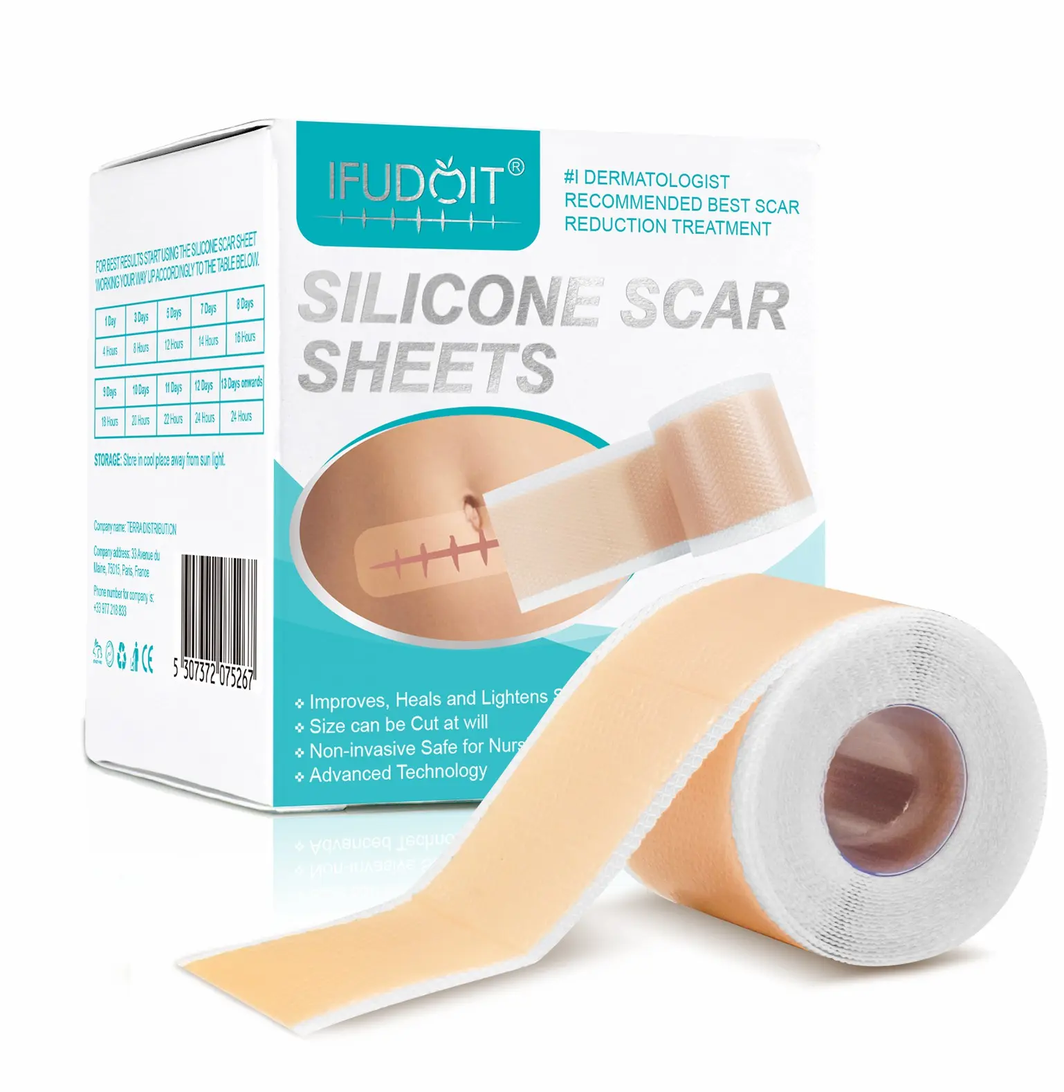 Silicone Scar Removal Tape, 1 Roll Reusable Medical Grade Silicone Scar Tape, Extra Long Scar Sheets for C-section, Tummy Tuck, Keloid and Surgical Scars, Skincare Products, Skincare Tools, Skin Care Scar Tape for Facial Lines