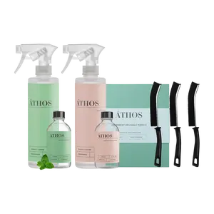 ÁTHOS Natural Stone Maintenance Bundle | Makes 8 Bottles | Bathroom + Stone Shine Care Kit | Plant-Based & pH‑Neutral for Stone, Tile & Grout