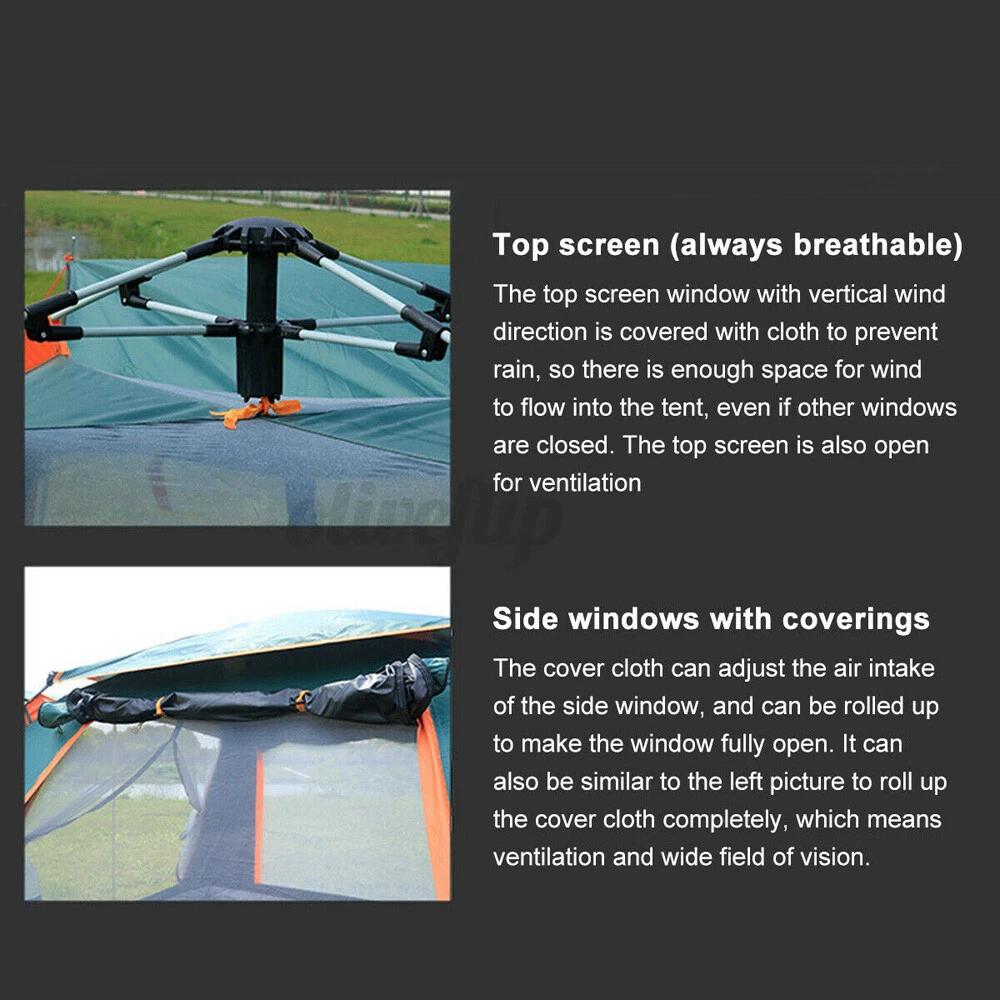3-4 Person Automatic Pop Up Camping Tent, Portable Sun & Rain Resistant Outdoor Tent with 5 Adjustable Vents, Coverable Openings for Wind Block & Ventilation, Ideal for Hiking Picnic Beach # family camp Festival tent shade quiet canopy 3-4 Person Automatic Pop Up Camping Tent, Portable Sun & Rain Resistant Outdoor Tent with 5 Adjustable Vents, Coverable Openings for Wind Block & Ventilation, Ideal for Hiking Picnic Beach # family camp Festival tent shade quiet canopy