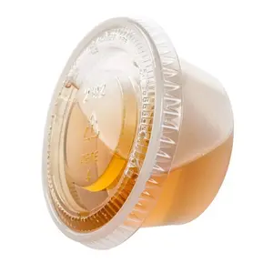 2 oz 100 Sets Disposable Plastic Cups with Lids, Jello Shot Cups Souffle Cups…
