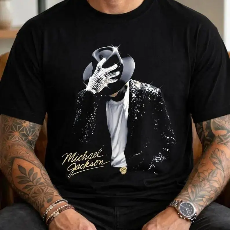 Unisex Vintage Michael Jackson King of Pop Halftone Graphic T-Shirt, King Of Pop Shirt, Michael Fan Gift blue everyday outfit