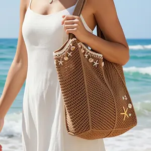 Women's Casual Beach Bag, Lightweight Breathable Design, Perfect for Daily Use & Travel, Durable Fabric Material