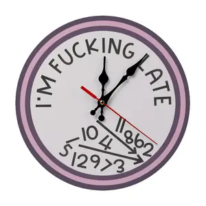 10/12in Silent Sarcastic Wooden Wall Clock - Funny Room Decor, Large-Format Batteryless Screen-Free Wall Decor, Ideal Gift for Procrastinators, Office Use, Clock Wall Clocks