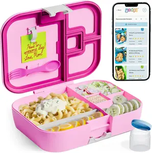 Bento Box for , Leak-Proof,  School Bento Lunch Box Containers with Compartments. Online  Meal Planning, Durable, Easy-Clean,  Lunchbox for Girls (Pink).